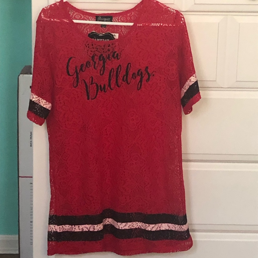 Georgia Bulldogs lace top size medium